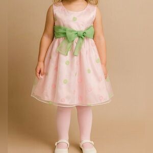 Pink Green Organza Party Dress 3T WonderKids